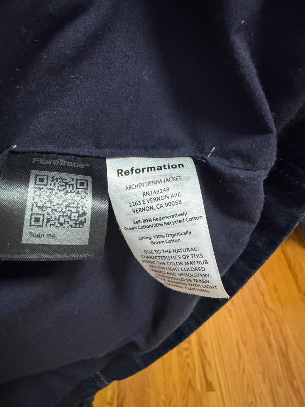 Reformation Archer Denim Jacket — Ondine, Size S - Picture 4 of 4